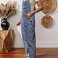 Denim Bib Straight Leg Jumpsuit with Pockets