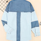 Color Block Frayed Patchwork Oversize Denim Jacket