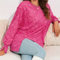 Acid Wash Relaxed Fit Seamed Pullover Sweatshirt with Slits