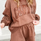 COFFEE Loose Fit Sweatshirt and Shorts Set