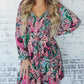 Boho Paisley Print Ruffle Hem Dress