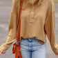 Textured Knit Half Button Drop Shoulder Oversized Top