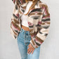 Aztec Print Button Up Long Sleeve Jacket