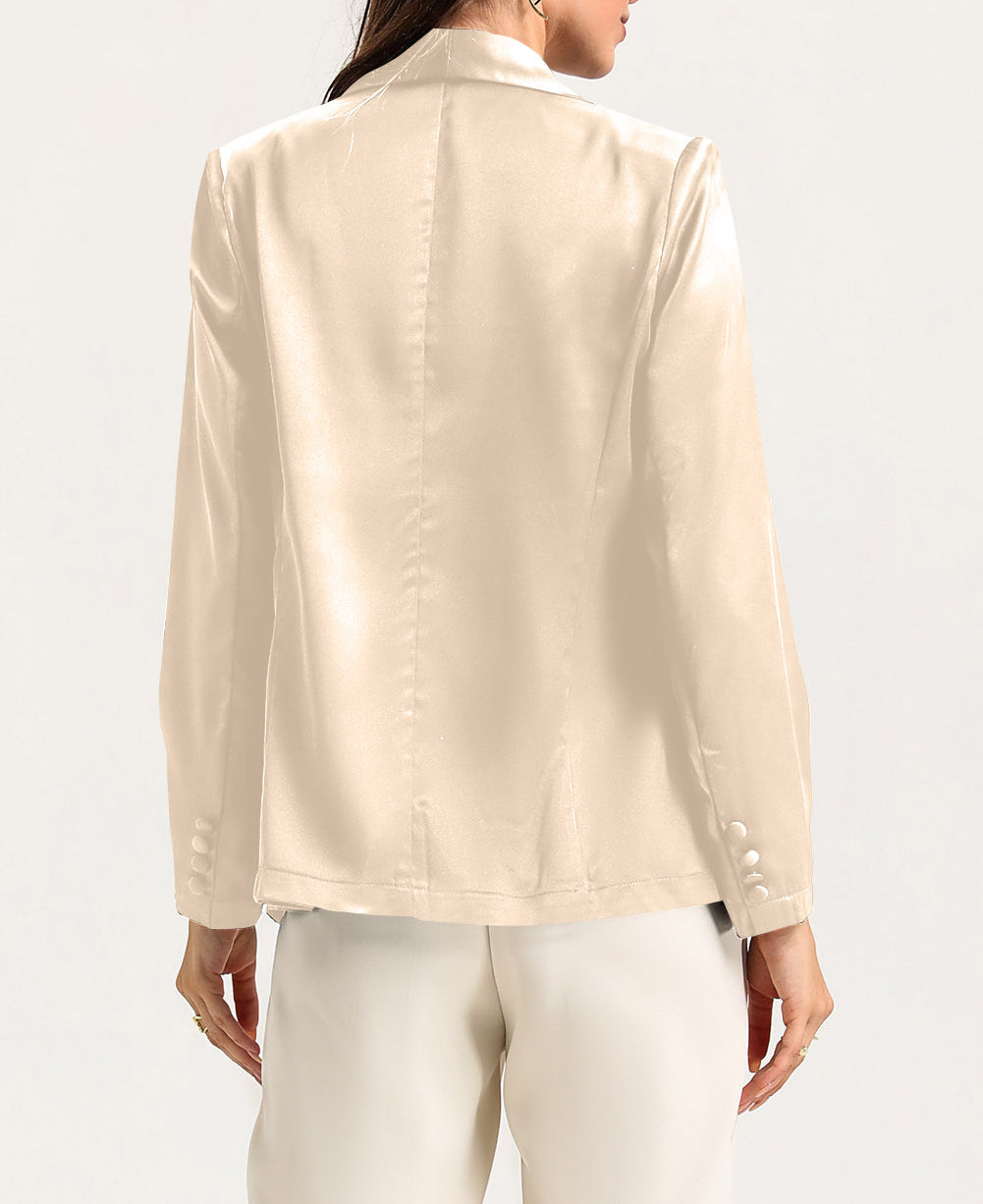 Collared Neck Single Breasted Blazer with Pockets