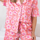 Flower Print Short Sleeve Shirt Pajamas Set