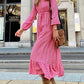 Printed Ruffled Hem Long Dress