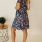 Short Sleeve A-line Floral Dress