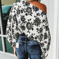 Floral Print Cold Shoulder Loose Fit Blouse
