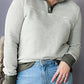 Striped Contrasting Trim Plus Size Henley Pullover