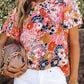 Floral Print Flutter Sleeve Top