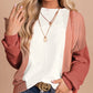 Color Block Corded Long Sleeve Top