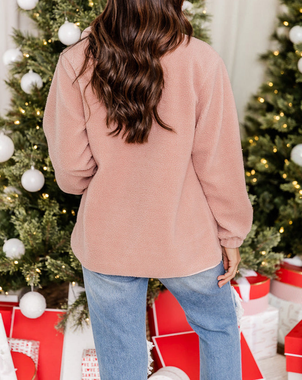 Sherpa Contrast Trim Zipped Pocket Jacket