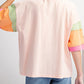 VACAY Printed Color Block Half Sleeve Graphic T Shirt
