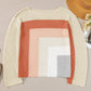 Pointelle Knit Colorblock Baggy Sweater