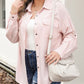 Flap Pocket Tab Sleeve Button-Down Plus Size Shirt
