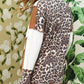 Leopard Color Block Patchwork Split Neck Long Sleeve Top