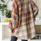 Contrast Plaid Patchwork Chest Pocket Shacket