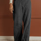 Contrast Patched Pocket Corduroy Wide Leg Pants