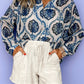 Tribal Pattern Buttoned Front Loose Shirt