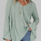 Ribbed Expose Seam Bell Sleeve Top