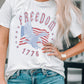 FREEDOM Eagle Flag Print 1776 Graphic Tee