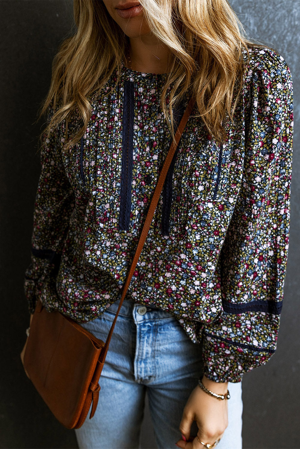 Floral Print Puff Sleeve Blouse