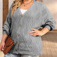 Plus Size Knitted Hollow out Button up Cardigan