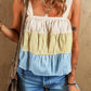 Stripe Color Block Tiered Wide Strap Tank Top