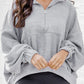 Ultra Loose Dolman Sleeve Quarter Zip Sweatshirt