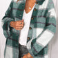 Hooded Plaid Button Front Shacket