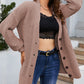 Buttoned Front Drop Shoulder Knitted Cardigan