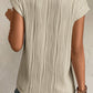 Wavy Texture Cap Sleeve Top