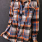 Plaid Button Down Ruffled Shirt Jacket