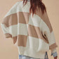 Checkered Side Slits Drop Shoulder Oversized Sweater