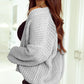 Ribbed Trim Chunky Knit Sweater Cardigan
