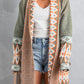 Aztec Print Open Front Knitted Cardigan