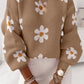 Floral Pattern Drop Shoulder Sweater