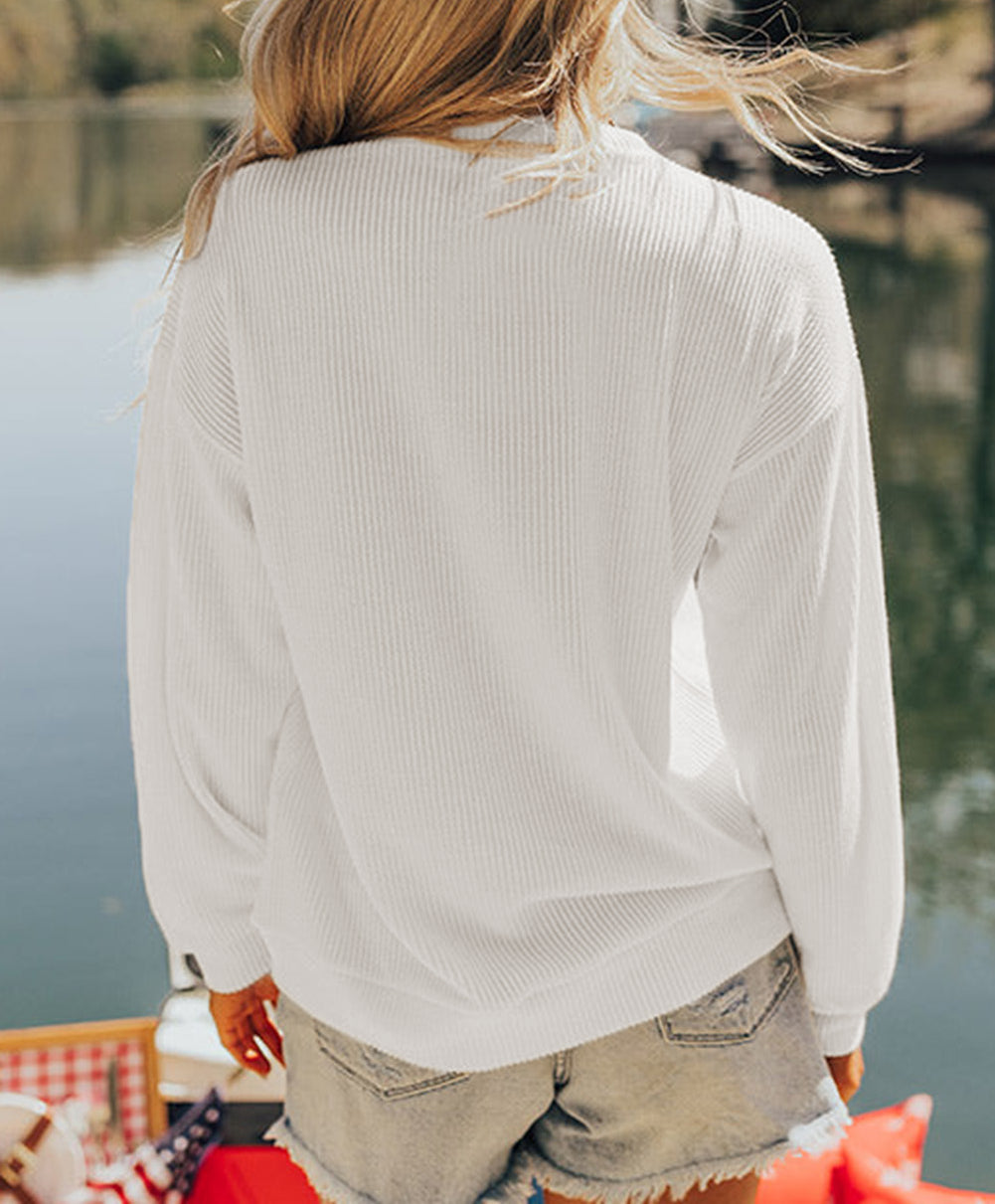 USA Flag Corded Graphic Sweatshirt