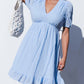 Checkered Pattern Puff Sleeve Babydoll Dress