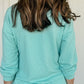 Solid Color Corded Knit Round Neck Top