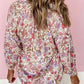 Floral Print Buttoned Puff Sleeves Shirt