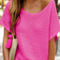 Clay Solid Loose Knit Short Dolman Sleeve Sweater
