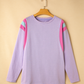 Mineral Wash Colorblock Arm Patchwork Oversize Top