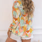 Multicolor Abstract Printed Long Sleeve Blouse
