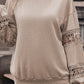Lace Insert Lantern Sleeve Top