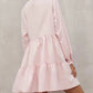Frilled Stand Collar Long Sleeve Ruffle Dress