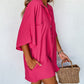 Half Button Collared Loose Romper