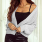 Ribbed Trim Chunky Knit Sweater Cardigan