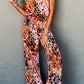 Multicolor Leopard Print Halter Tank Top and Pants Set