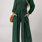 Smocked Square Neck Long Sleeve Wide Leg Jumpsuit